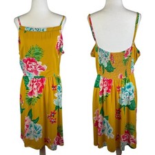 Old Navy Womens Floral Sundress Sz XXL Yellow Sleeveless Summer Tropical Beachy