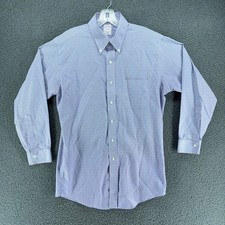 Brooks Brothers Shirt Mens 16-32 Blue Red Plaid Button Down Non-Iron Cotton