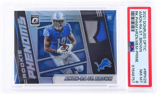 Amon-Ra St. Brown Panini Donruss Optic Rookie Phenoms Horizontal Memorabilia #RPH28 Prime