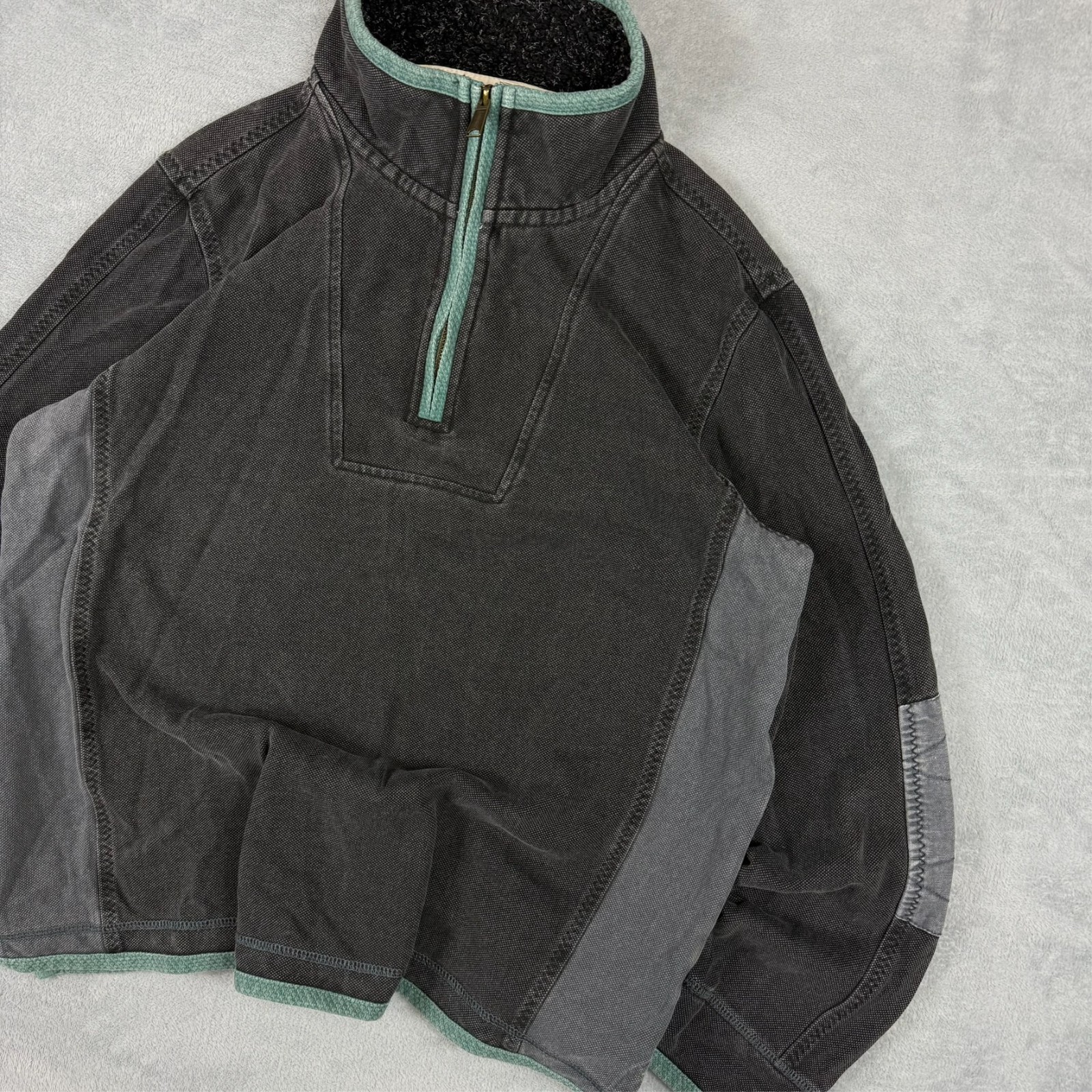 Vintage Fat Face 2000s Airlie Grey Green Size Large Quarter 1/4 Zip Jumper image 4