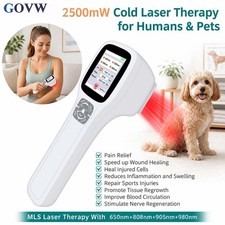 2500mW Four Wave LLLT Laser Therapy 650/808/905/980nm 25 Diodes for Pain Relief