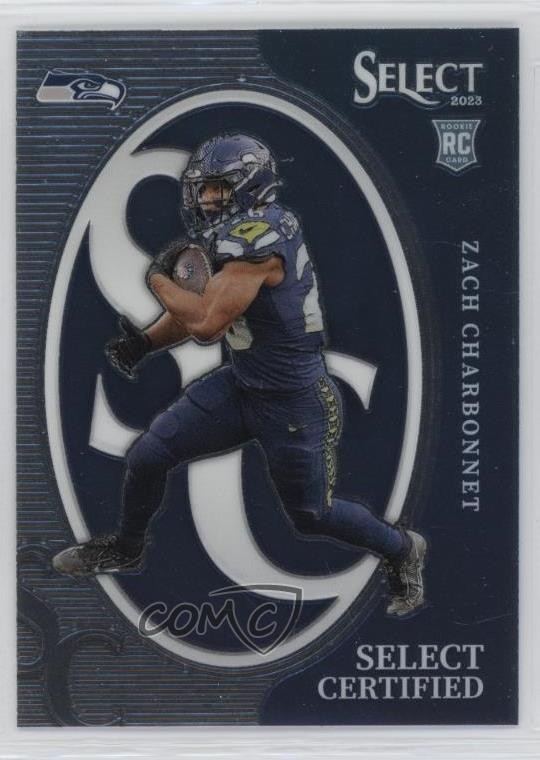 2023 Panini Select Select Certified Rookies Zach Charbonnet #CRO-ACH RC 17iv