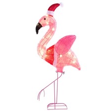 JOYIN Lighted Flamingo Christmas Decorations Outdoor, 30 LED Pink