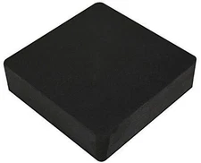 JTS 4" Square Jewelers Bench Block, Rubber, 1" Thick Base Black 