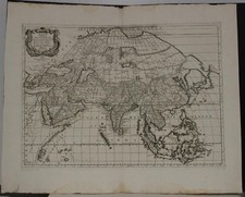 ASIAN CONTINENT 1694 SANSON & TIPOGRAFIA DEL SEMINARIO UNUSUAL ANTIQUE MAP