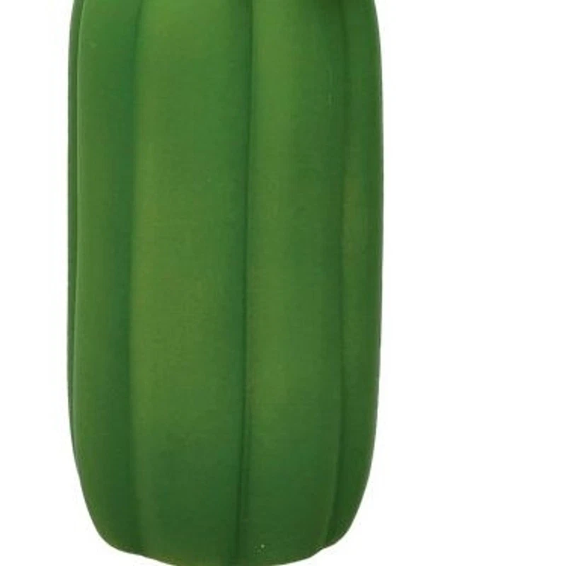 Lampada CACTUS Verde BRANDANI in Porcellana 32 cm Fiore Arancio Tavolo Comodino, fotografia 7 di 9