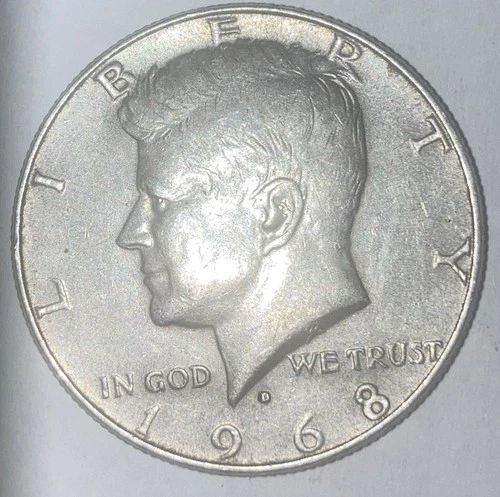 1968-D Silver Kennedy Half Dollar, Condition Is Excellent