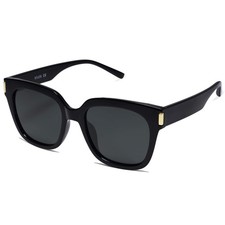 SOJOS Polarized Sunglasses for Women Men Trendy Square Large, Black/Grey