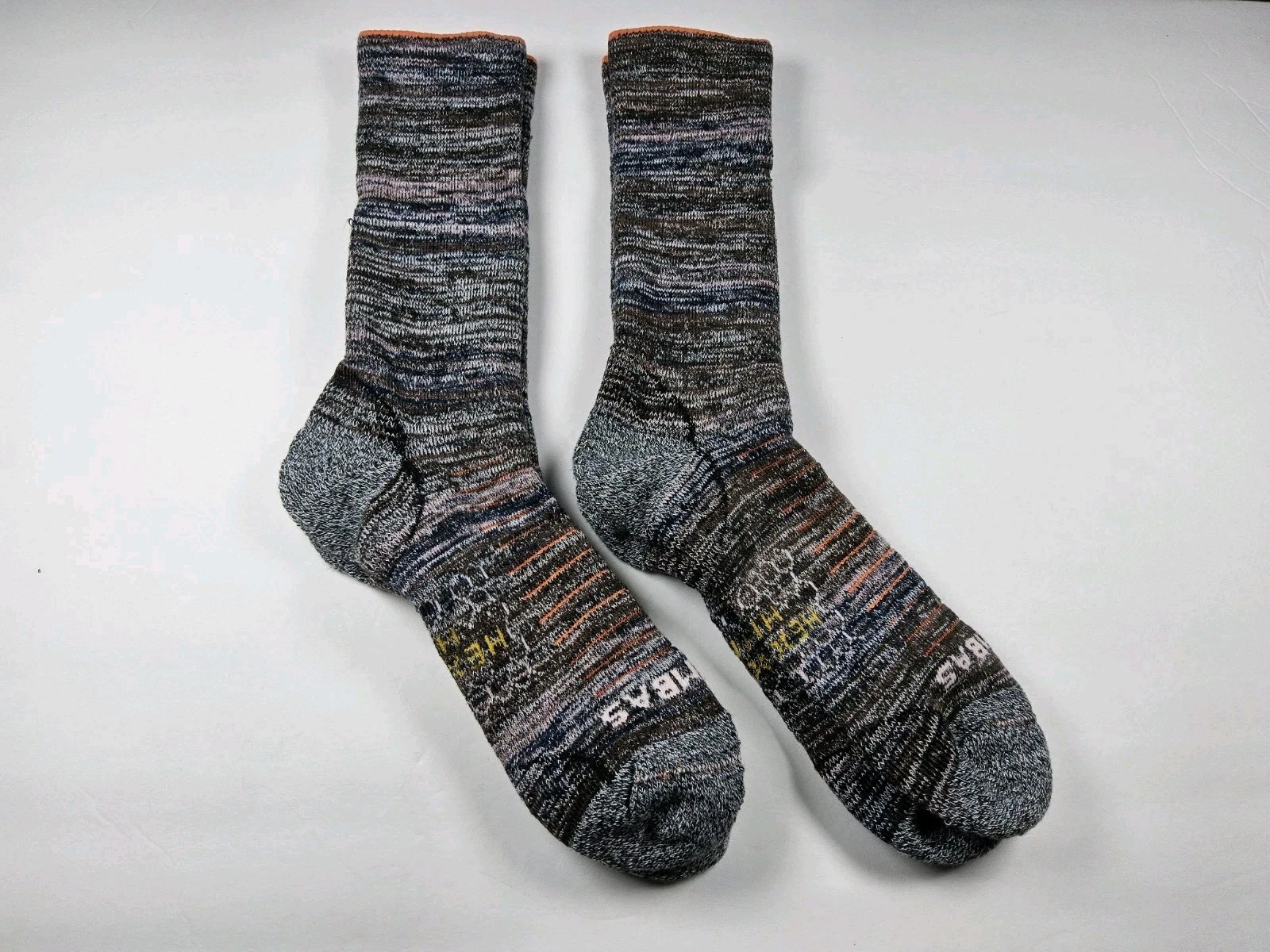Bombas Hex Tec Hike Hiking Stripe Calf Socks Lot Of 2 Pairs Size L