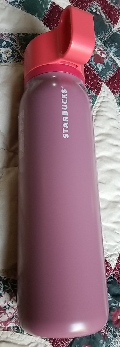 Starbucks Mauve/bt.orange TWIST-TO-SIP Stainless Steel Water BOTTLE 20 Oz. New 