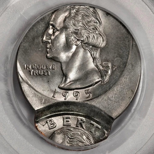 1995 PCGS MS65 Double Struck Both Off Center Quarter Mint Error Great Eye Appeal