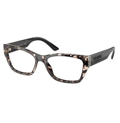 【送料,関税込】PRADA メガネ PR 11YV PRADA PR11YV Black Sand Havana Logo Square Eyeglasses