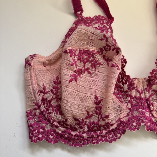 Wacoal Embrace Bügel-BH mit Spitze Größe 38DD vollflächig rosa geblümt 65191 - Bild 3 von 5