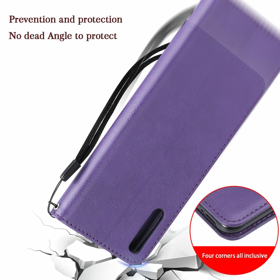 Funda de cuero con soporte para tarjetas para teléfono Huawei P40 P30 P20 P50 P10 Foto 3 de 4