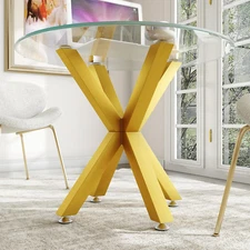 28 Inch Gold Metal Table Base for Coffee Table,Dining Table, Heavy Duty Table Le