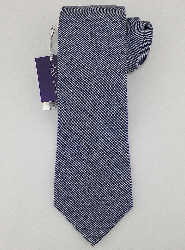 Corbata de lana tejida MICRO GEOMÉTRICA RALPH LAUREN PURPLE LABEL azul marino nueva con etiquetas Foto 2 de 3