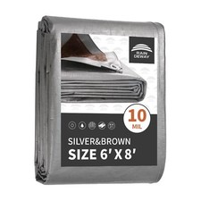 Tarps Heavy Duty Waterproof 6x8 Feet 10Mil Multipurpose Small Tarp Cover with...
