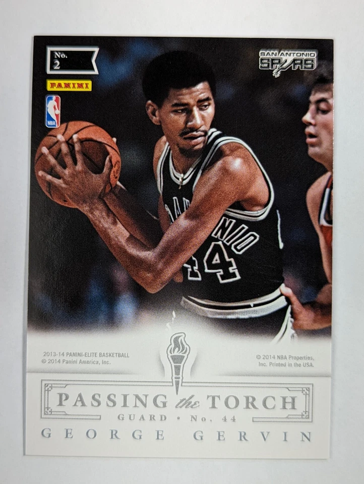 2013-14 Panini Elite Passing the Torch #2 KEVIN DURANT GEORGE GERVIN Gold #D /24 - Image 2 of 2