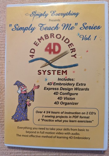 4D Embroidery System Simply Teach Me Vol. 1 Total Of 2  DVDs (pob1)