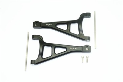 GPM Black Aluminum Front Upper Suspension Arms for Traxxas E-Revo 2.0 Brushless
