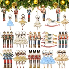 Gerrii 40 Pcs Christmas Nutcracker Decoration Set Wooden Nutcracker Christmas...