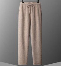 Autumn Winter Men Fashion Cashmere Pants Loose Straight Comfort Trousers