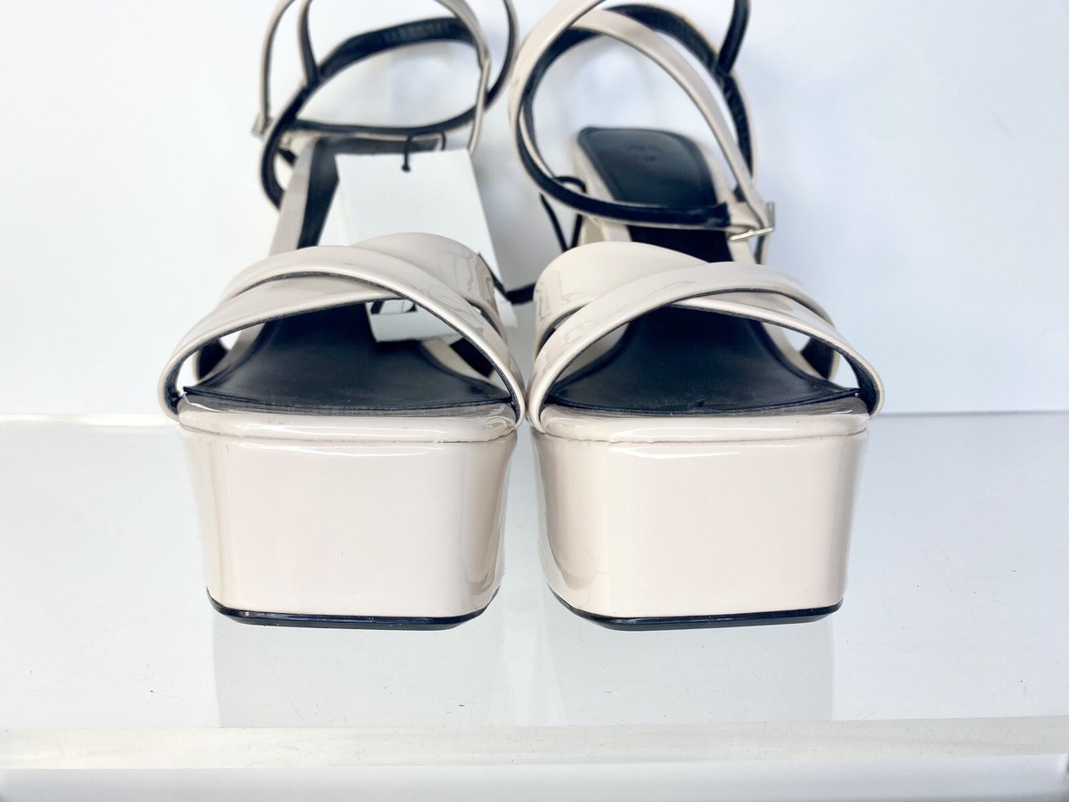 なつ Zara Chunky Block High Heels Platform Sandals Blush Women's