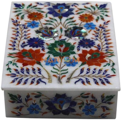 12.7cmx7.6cmx2 '' Weiß Marmor Schmuck Verpackung Bezaubernd Geschenk für Sie
