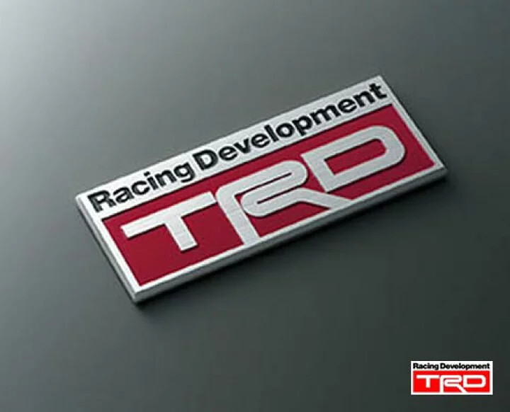 TRD Genuine TOYOTA OEM JAPAN Aluminum Emblem Red Silver 28
