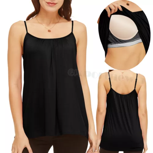 Women Plus Size Tank Tops Loose Casual Summer Top Pleated Flowy Adjustable Strap - Picture 12 of 55