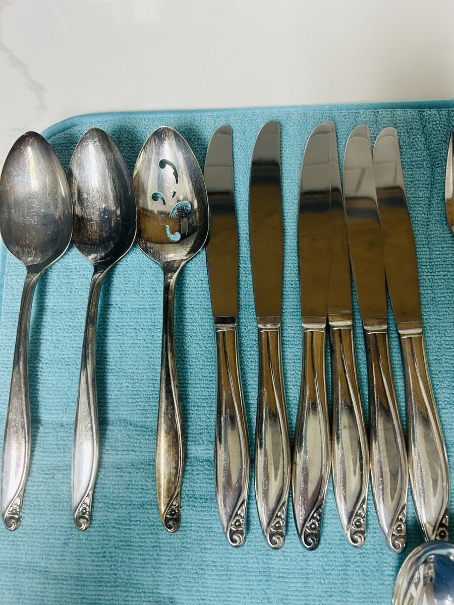 Vintage Flatware Wm Rogers Oneida Silver Overlaid Flower time