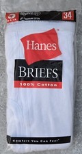Vtg Y2k 2000 Men's Hanes Tighty Whities White Spell Out Breifs 34 Med FREEUSHIP