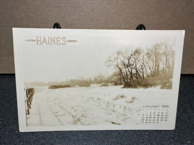 #ad Motor Haines Service January 1924 Calendar Postcard $9.74