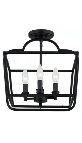 NWT Quoizel Lighting BLA1714MBK Blanche 4 Light Semi-Flush Mount in Transitional - Picture 4 of 5