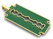 Ciondolo in argento sterling 925 con pietre preziose create in laboratorio co...
