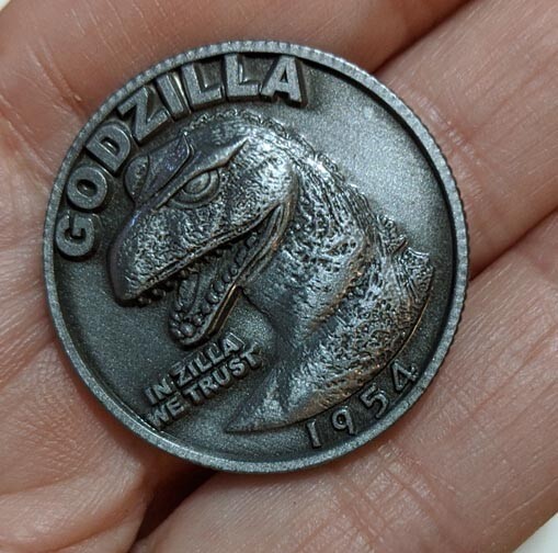 ★*☆chi-ka★*☆ Godzilla Coin 1954 Kaiju Bay In Zilla We Trust Oh No There