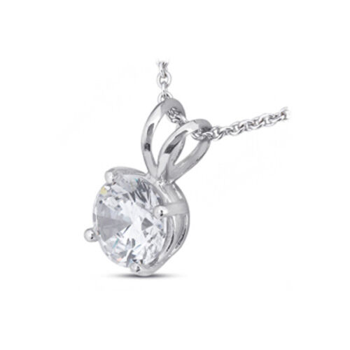 Klassischer Solitär-Anhänger 3,04 kt G SI2 runder natürlicher zertifizierter Diamant Platin - Bild 2 von 5