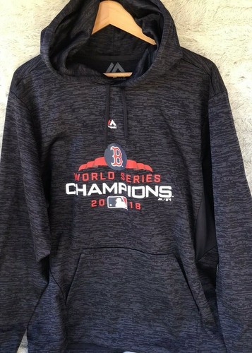 Boston Red Sox Majestic 2018 World Series Champions Black Hoodie Women's Size Lg - Picture 2 of 5