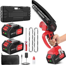 Mini Chainsaw Cordless 6 Inch 8000mAh,Electric Saw Chainsaw with 2 Batteries.
