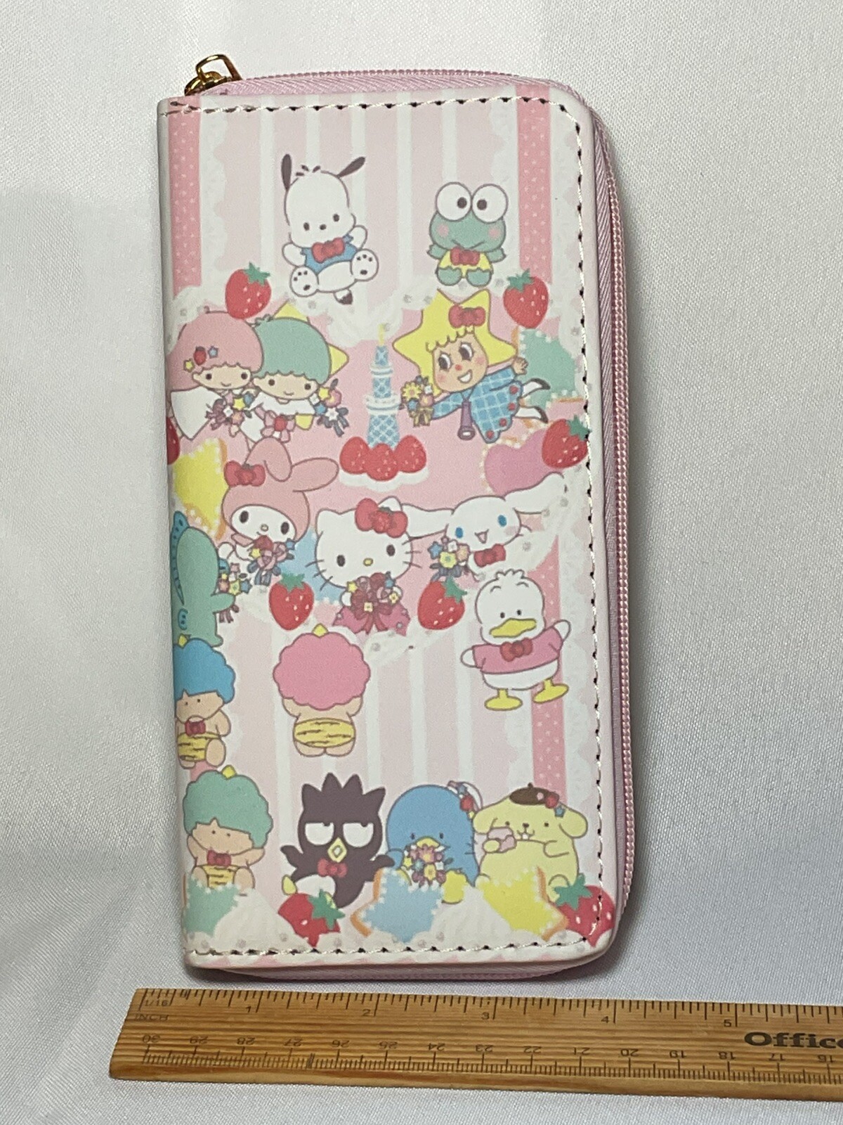 Sanrio Family Characters Long Wallet Zip Around Hello Kitty Ships From USA NEW