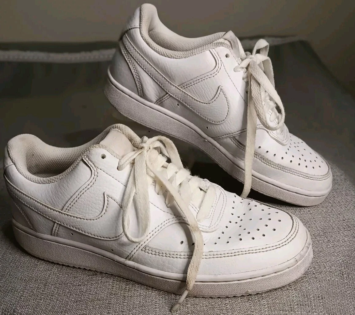 SCARPE SNEAKER DONNA NIKE COURT VISION BASSE TRIPLE BIANCHE TAGLIA: 7 5