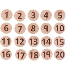 Wooden TACTILE Tracing NUMBERS 1-20 Discs Educational Matching Memory Game 40pc