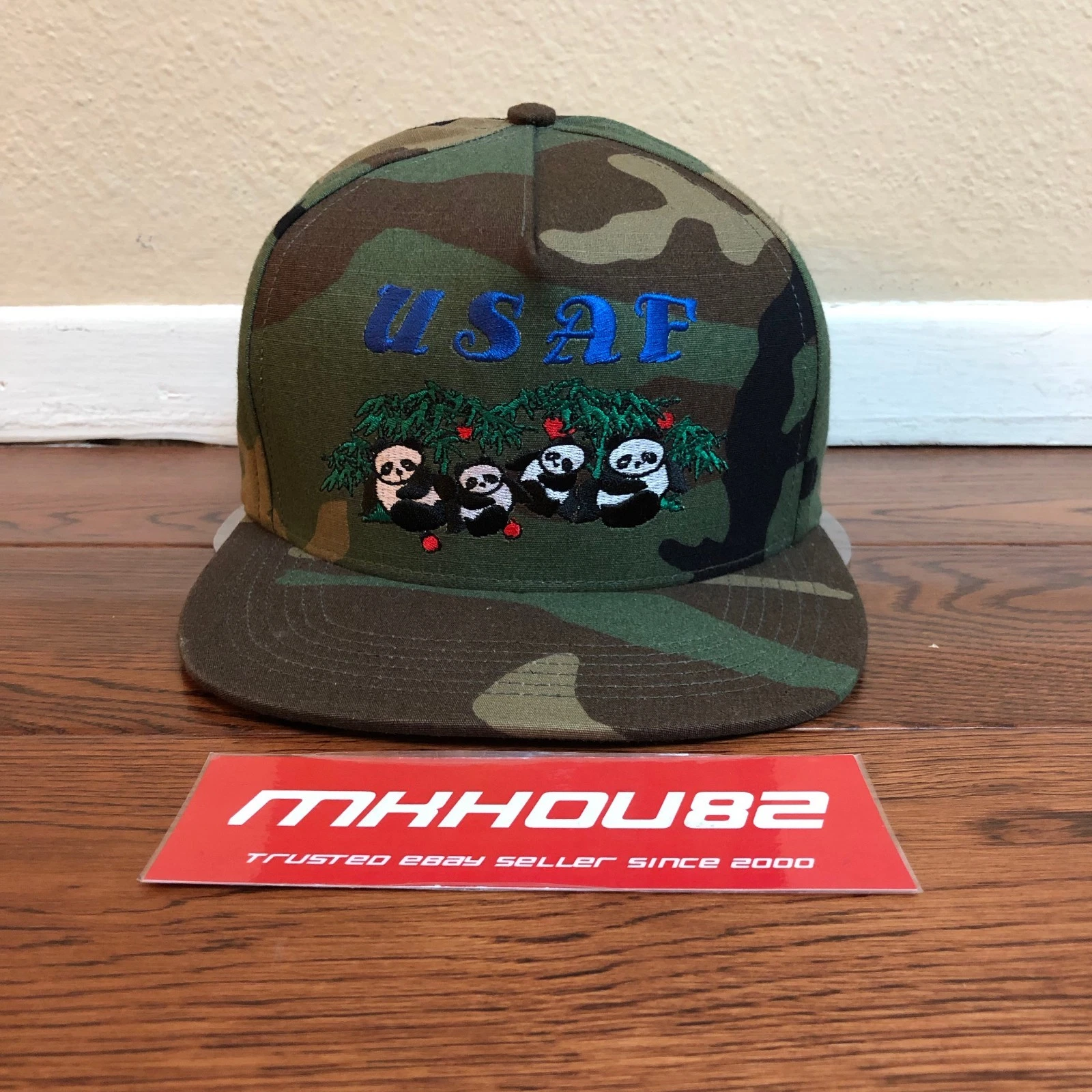 Nouveau chapeau casquette Supreme Pandas USAF camouflage 5 panneaux camp printemps été 2017 SS17