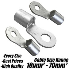 Open End Non-Insulated Copper Crimp Ring Terminals Connectors Battery Cable Wire