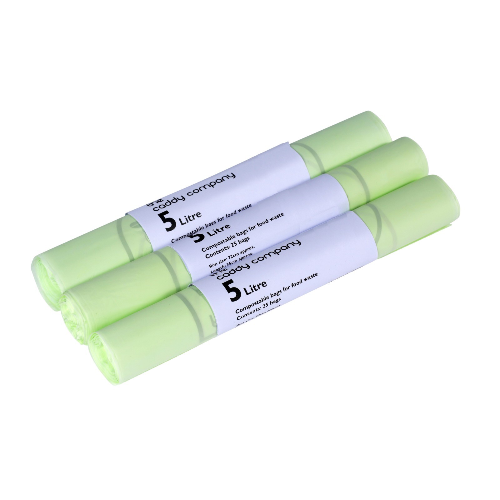 The Caddy Company 5 Litre (5L) Compostable Caddy Bin Liners, 75 Bags - Image 2