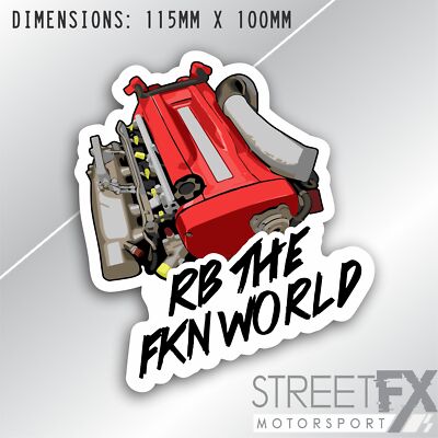 RB the Fkn World Sticker Funny Humour for Nissan Skyline Silvia GTR ...