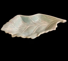 Vintage Hoenig Of California Pottery Leaf Blue Green