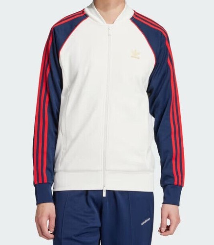 Adidas Originals SST Track Top Uomo in Cloud Bianco e Blu Scuro - Foto 2 di 6