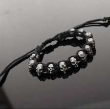 Y2k Gothic Skull Adjustable Bracelet Biker Unisex Stainless Steel Punk Rock