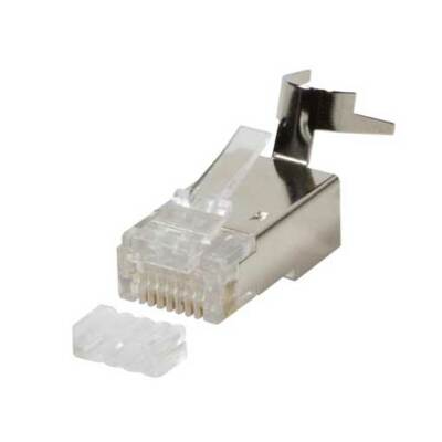 SHIELDED CAT 6A / CAT 7 CONNECTOR WITH CLAMP - 26-23AWG